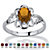 SETA JEWELRY Oval-Cut Open Scrollwork Simulated Birthstone Ring in Sterling Silver-111 at Seta Jewelry