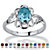 SETA JEWELRY Oval-Cut Open Scrollwork Simulated Birthstone Ring in Sterling Silver-112 at Seta Jewelry