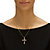 Simulated Birthstone Cross Pendant Necklace in Yellow Gold Tone-13 at PalmBeach Jewelry