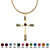 Simulated Birthstone Cross Pendant (24mm) Necklace in Yellow Gold Tone-102 at PalmBeach Jewelry