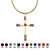 Simulated Birthstone Cross Pendant (24mm) Necklace in Yellow Gold Tone-106 at PalmBeach Jewelry
