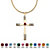 Simulated Birthstone Cross Pendant Necklace in Yellow Gold Tone-11 at PalmBeach Jewelry
