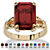 Emerald-Cut Simulated Birthstone Ring in Gold-Plated-101 at PalmBeach Jewelry
