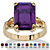 Emerald-Cut Simulated Birthstone Ring in Gold-Plated-102 at PalmBeach Jewelry