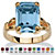Emerald-Cut Simulated Birthstone Ring in Gold-Plated-103 at PalmBeach Jewelry