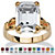 Emerald-Cut Simulated Birthstone Ring in Gold-Plated-104 at PalmBeach Jewelry