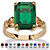 Emerald-Cut Simulated Birthstone Ring in Gold-Plated-105 at PalmBeach Jewelry