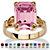 Emerald-Cut Simulated Birthstone Ring in Gold-Plated-106 at PalmBeach Jewelry