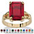 Emerald-Cut Simulated Birthstone Ring in Gold-Plated-107 at PalmBeach Jewelry
