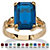 Emerald-Cut Simulated Birthstone Ring in Gold-Plated-109 at PalmBeach Jewelry