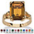 Emerald-Cut Simulated Birthstone Ring in Gold-Plated-111 at PalmBeach Jewelry