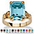 Emerald-Cut Simulated Birthstone Ring in Gold-Plated-112 at PalmBeach Jewelry