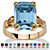 Emerald-Cut Simulated Birthstone Ring in Gold-Plated-11 at PalmBeach Jewelry