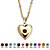 Simulated Birthstone Heart Locket Necklace in Yellow Gold Tone-101 at Direct Charge presents PalmBeach