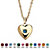 Simulated Birthstone Heart Locket Necklace in Yellow Gold Tone-103 at Direct Charge presents PalmBeach