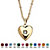 Simulated Birthstone Heart Locket Necklace in Yellow Gold Tone-104 at PalmBeach Jewelry