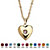 Simulated Birthstone Heart Locket Necklace in Yellow Gold Tone-106 at PalmBeach Jewelry