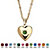 Simulated Birthstone Heart Locket Necklace in Yellow Gold Tone-108 at PalmBeach Jewelry