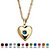 Simulated Birthstone Heart Locket Necklace in Yellow Gold Tone-109 at PalmBeach Jewelry