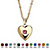 Simulated Birthstone Heart Locket Necklace in Yellow Gold Tone-110 at Direct Charge presents PalmBeach