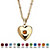 Simulated Birthstone Heart Locket Necklace in Yellow Gold Tone-111 at PalmBeach Jewelry