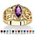 Marquise-Cut Simulated Birthstone Filigree Ring in Gold-Plated Finish-102 at PalmBeach Jewelry