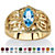 Marquise-Cut Simulated Birthstone Filigree Ring in Gold-Plated Finish-103 at PalmBeach Jewelry