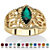 Marquise-Cut Simulated Birthstone Filigree Ring in Gold-Plated Finish-105 at PalmBeach Jewelry