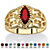 Marquise-Cut Simulated Birthstone Filigree Ring in Gold-Plated Finish-107 at PalmBeach Jewelry