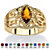 Marquise-Cut Simulated Birthstone Filigree Ring in Gold-Plated Finish-111 at PalmBeach Jewelry