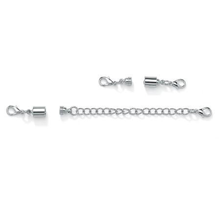 Silvertone Magnetic Clasp and Chain Extender Set Adjustable 5" to 6" at PalmBeach Jewelry