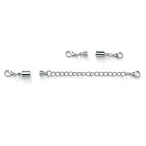 Silvertone Magnetic Clasp and Chain Extender Set Adjustable 5" to 6"