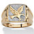 Men's Round Two-Tone Diamond Accent 18k Gold over Sterling Silver Eagle Ring-11 at PalmBeach Jewelry