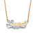 Personalized Double-Heart Two-Tone Nameplate Necklace in 18k Gold over Sterling Silver 18"-11 at PalmBeach Jewelry