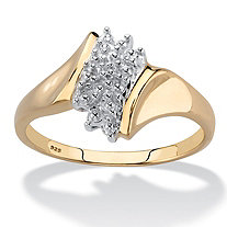 SETA JEWELRY Pave Diamond Accent Cluster Ring in 18k Gold over Sterling Silver