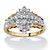 1/10 TCW Round Diamond Marquise-Shaped Step Ring in Gold-Plated Sterling Silver-11 at Direct Charge presents PalmBeach