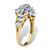 1/10 TCW Round Diamond Marquise-Shaped Step Ring in Gold-Plated Sterling Silver-12 at PalmBeach Jewelry