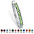 Round Simulated Simulated Birthstone Bangle Bracelet in Silvertone-108 at Direct Charge presents PalmBeach