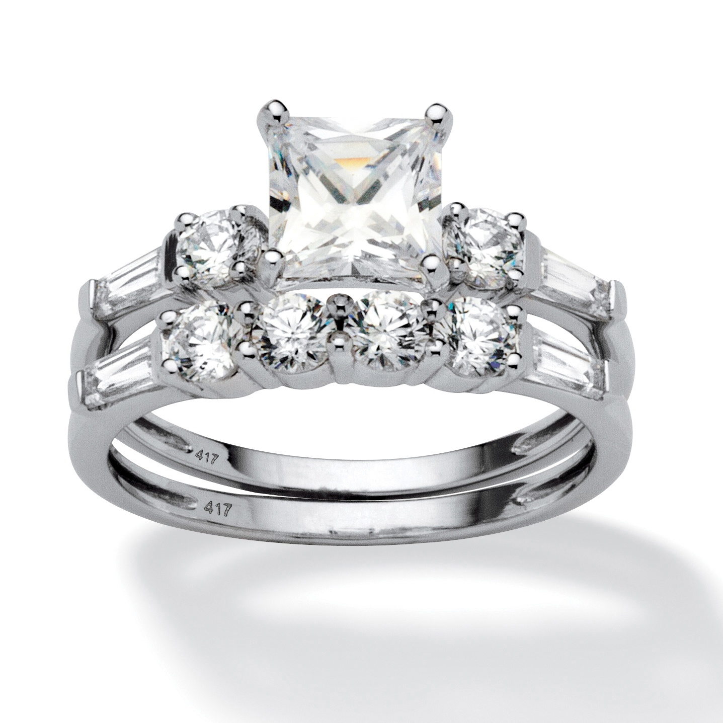 jewelry ring palmbeach zirconia tcw 10k cubic bridal princess piece cut gold palmbeachjewelry