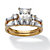 2 Piece 2.52 TCW Princess-Cut Cubic Zirconia Bridal Ring Set in 10k Gold-11 at PalmBeach Jewelry