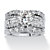 5.62 TCW Round Cubic Zirconia Three-Piece Bridal Set in Platinum over Sterling Silver-11 at Direct Charge presents PalmBeach