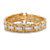 Men's 10.35 TCW Square Cubic Zirconia Gold-Plated Bar-Link Bracelet 8.25"-11 at Direct Charge presents PalmBeach