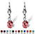 Oval-Cut Simulated Birthstone Silvertone Drop Earrings-110 at PalmBeach Jewelry