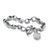 Diamond Accent Heart Charm Bracelet in Platinum over .925 Sterling Silver-11 at PalmBeach Jewelry