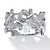 Diamond Accented Butterfly Ring in Platinum over Sterling Silver-11 at PalmBeach Jewelry