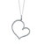 1/10 TCW Round Diamond Platinum over Sterling Silver Heart-Shaped Pendant and Rope Chain 18"-11 at Direct Charge presents PalmBeach