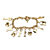 SETA JEWELRY Round Crystal Yellow Gold-Plated Shoe, Purse, Heart Lock and Key Charm Bracelet 7 1/2"-12 at Seta Jewelry