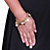 SETA JEWELRY Round Crystal Yellow Gold-Plated Shoe, Purse, Heart Lock and Key Charm Bracelet 7 1/2"-13 at Seta Jewelry