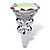 12.86 TCW Oval Cut Cubic Zirconia Silvertone Aurora Borealis Ring-12 at PalmBeach Jewelry