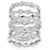 Cubic Zirconia 5-Piece Stackable Eternity Band Set 1.55 TCW in Silvertone-11 at Direct Charge presents PalmBeach